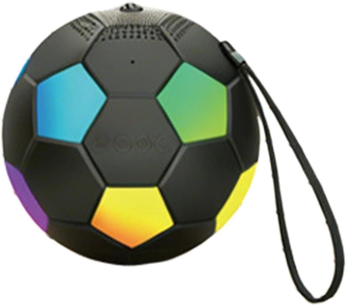 Voetbal Speaker - Mini Speaker Draadloos - Muziek Luisteren - Dynamische Lichteffecten - 8 x 8 x 17 cm - Zwart