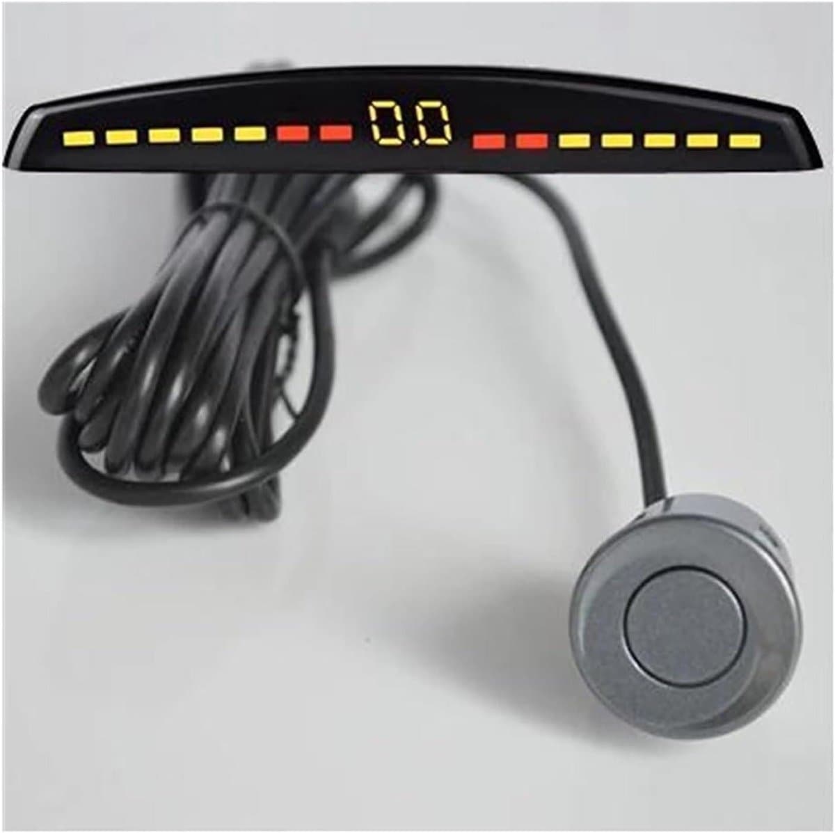 Parkeersensor Set - Achteruitrijradar Parkeerhulp - Veilig Parkeren - 4 Sensoren Digitaal Display - 0.2-2.5m - Grijs