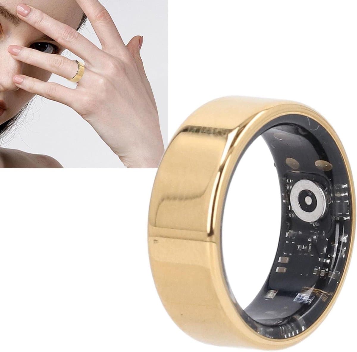Slimme Ring - Fitness Tracker Ring - Sportgegevens Bijhouden - IP68 Waterbestendig - 1 Uur Opladen - Goud