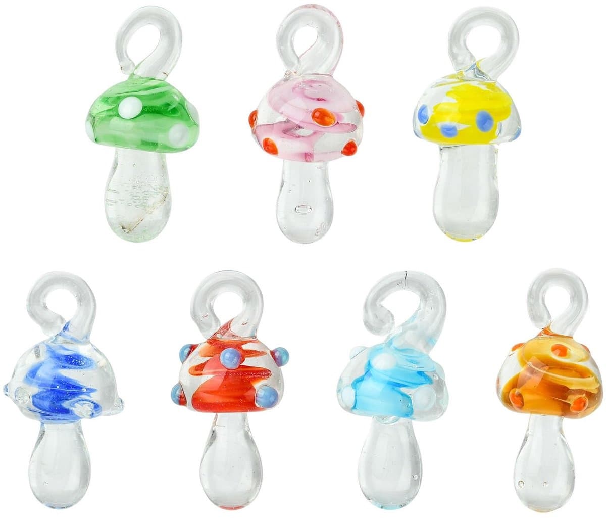 Dailygoods- Glas Charms 14 Stuks - Dangle Charms - Bedels voor