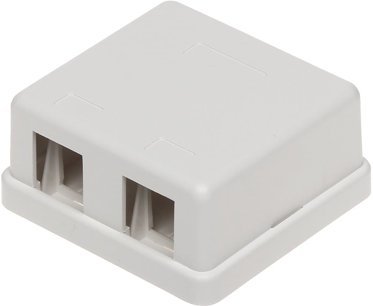 Uitvoerdoos voor 2 Keystone modules / wit