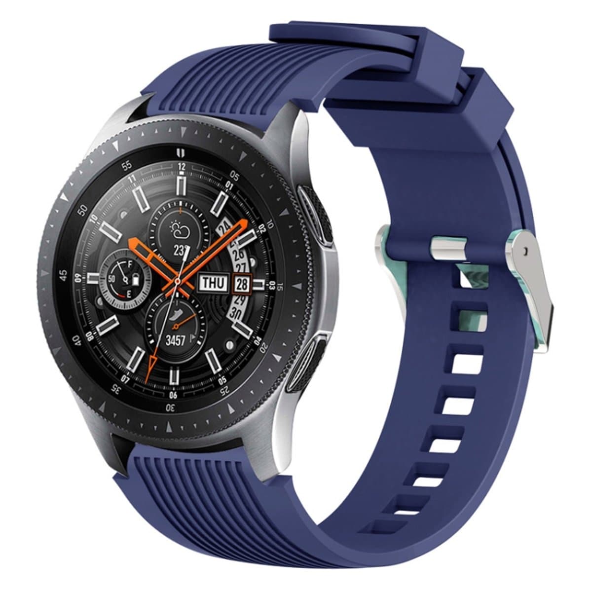 Verticale korrel horlogeband voor Galaxy Watch 46mm (donkerblauw)