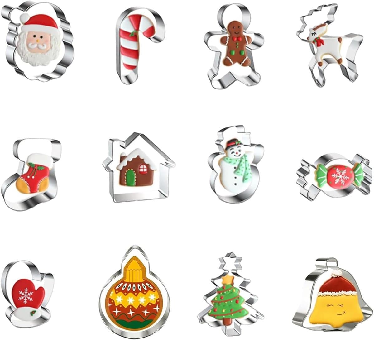Koekjessnijders set, 12 stuks kerstkoekjessnijders