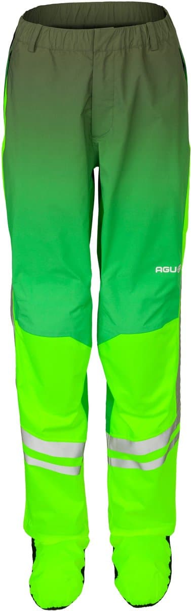 AGU Commuter Impact - Regenbroek - Fietsbroek - Hi-vis Neon Groen - Waterdicht - Met Heup- en Kniebescherming - Reflecterend - Geïntegreerde Overschoenen - Unisex - S