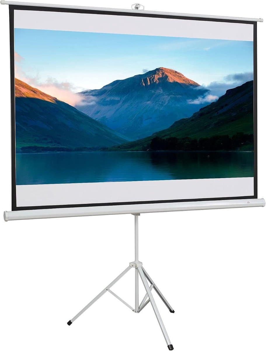 Projectiescherm met statief - Beamerdoek - Thuisbioscoop creëren - 160 graden kijkhoek - 84 inch - Wit