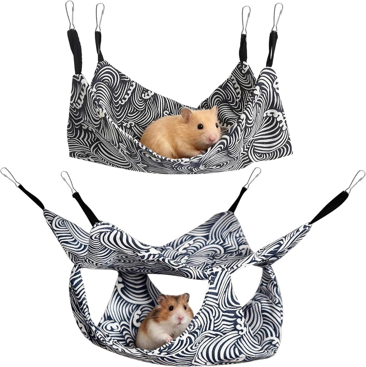 Caviakooi en konijnenkooi met 2-in-1 design, ideale huisvesting voor kleine huisdieren zoals cavia's, fretten en eekhoorns met hangmat en extra ruimte