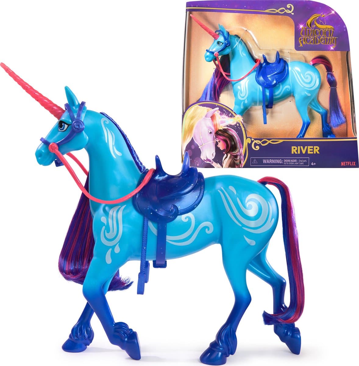 Unicorn Academy Unicorn Riverside set - 28 cm, verwijderbare zadel en teugel