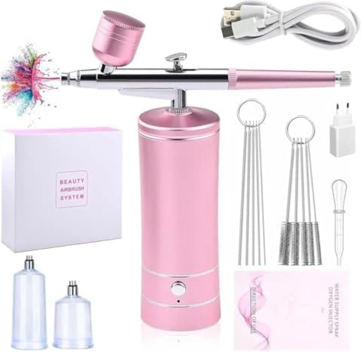 Velox Airbrush Set - Airbrush Set Met Compressor - Airbrush Pistool - Airbrush Cleaner - Airbrush Set Compleet - Roze
