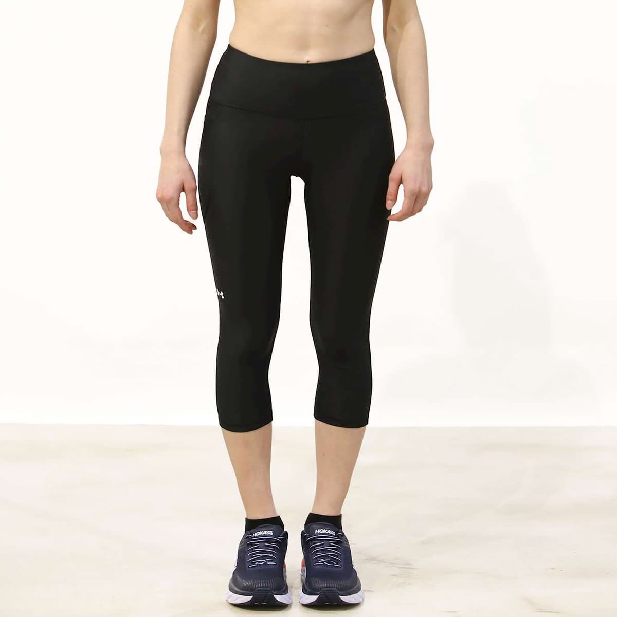 Under Armour Tech Hi Capri-BLK Dames Sportbroek - Zwart - Wit
