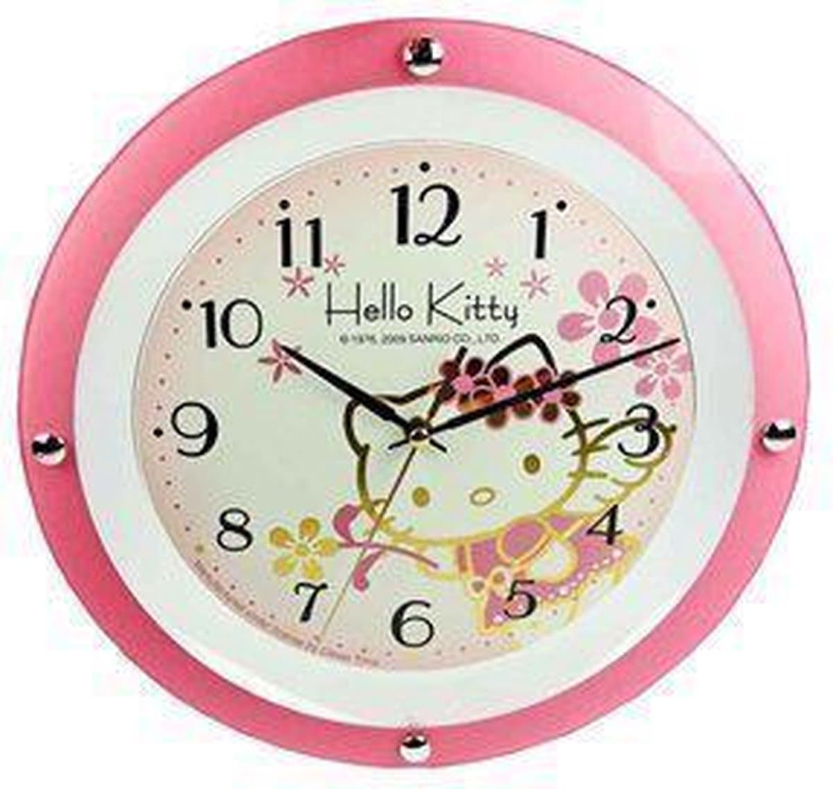 Hello Kitty - Klok - Rond - Kunststof - Ø35 cm - Roze