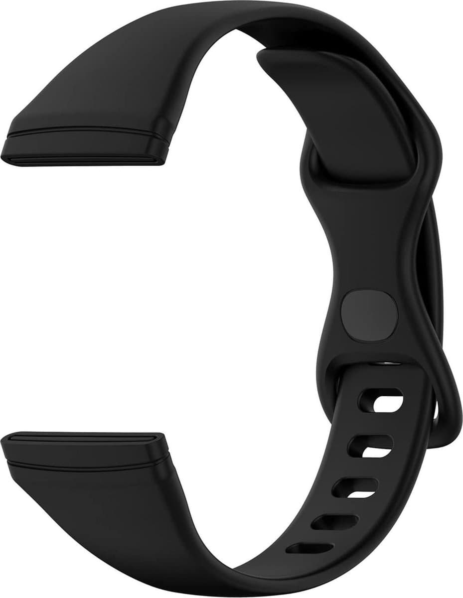 Verstelbare zachte siliconen armband met snelsluiting voor Fitbit Versa 4 en 3 - zwart roestvrij staal uniseks
