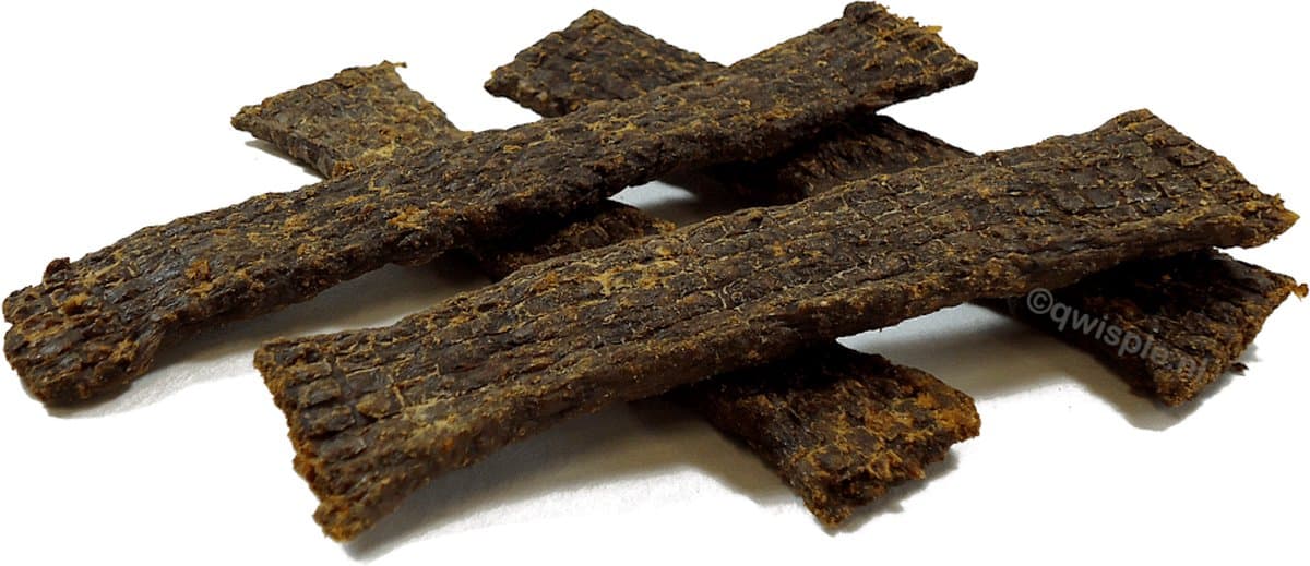 Qwisple Vleesstrips Geit - Hondensnacks - 100% Vlees Strips - Training Reepjes - Verwensnacks Hond - 1000 gr