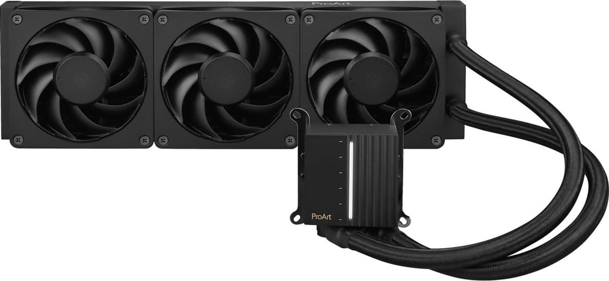 ASUS ProArt LC 360 - Vloeistofkoelsysteem processor afmeting radiator: 360 mm - voor Intel LGA: 1700, 1200, 115x - AMD AM5, AM4 - aluminium - 3 x 120 mm ventilator - Zwart