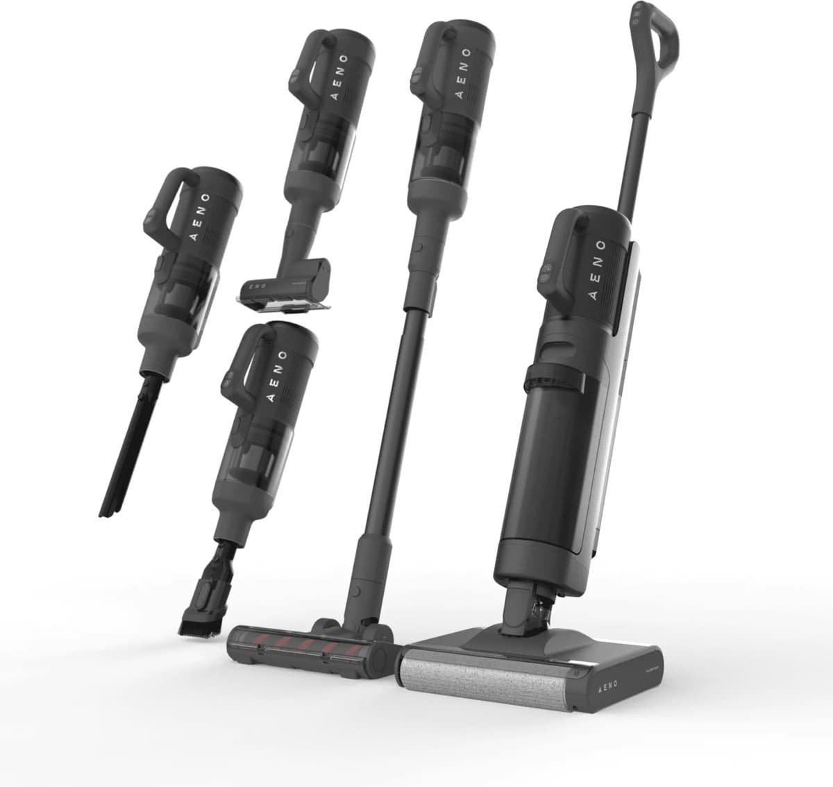 AENO TC1 Combo Transformer 2-in-1 Vloerreiniger & Stofzuiger - Draadloos - Stofzuigt en dweilt tegelijkertijd - Zwart/Grijs