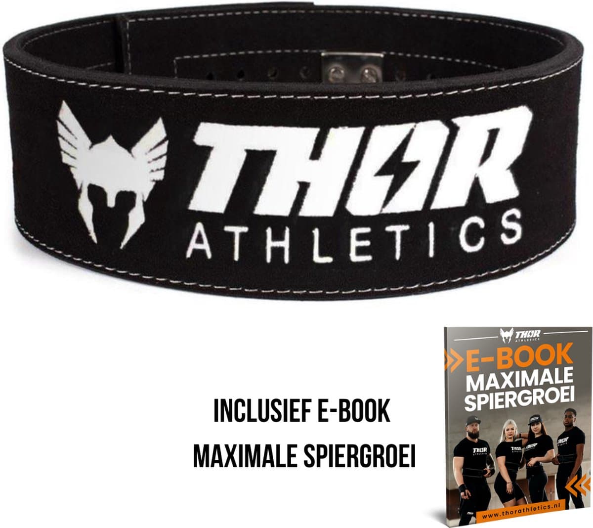 Thor Athletics Lifting Belt - Fast Clip - Powerlift Riem - Krachttraining - Gym Riem - Zwart - Maat (L)
