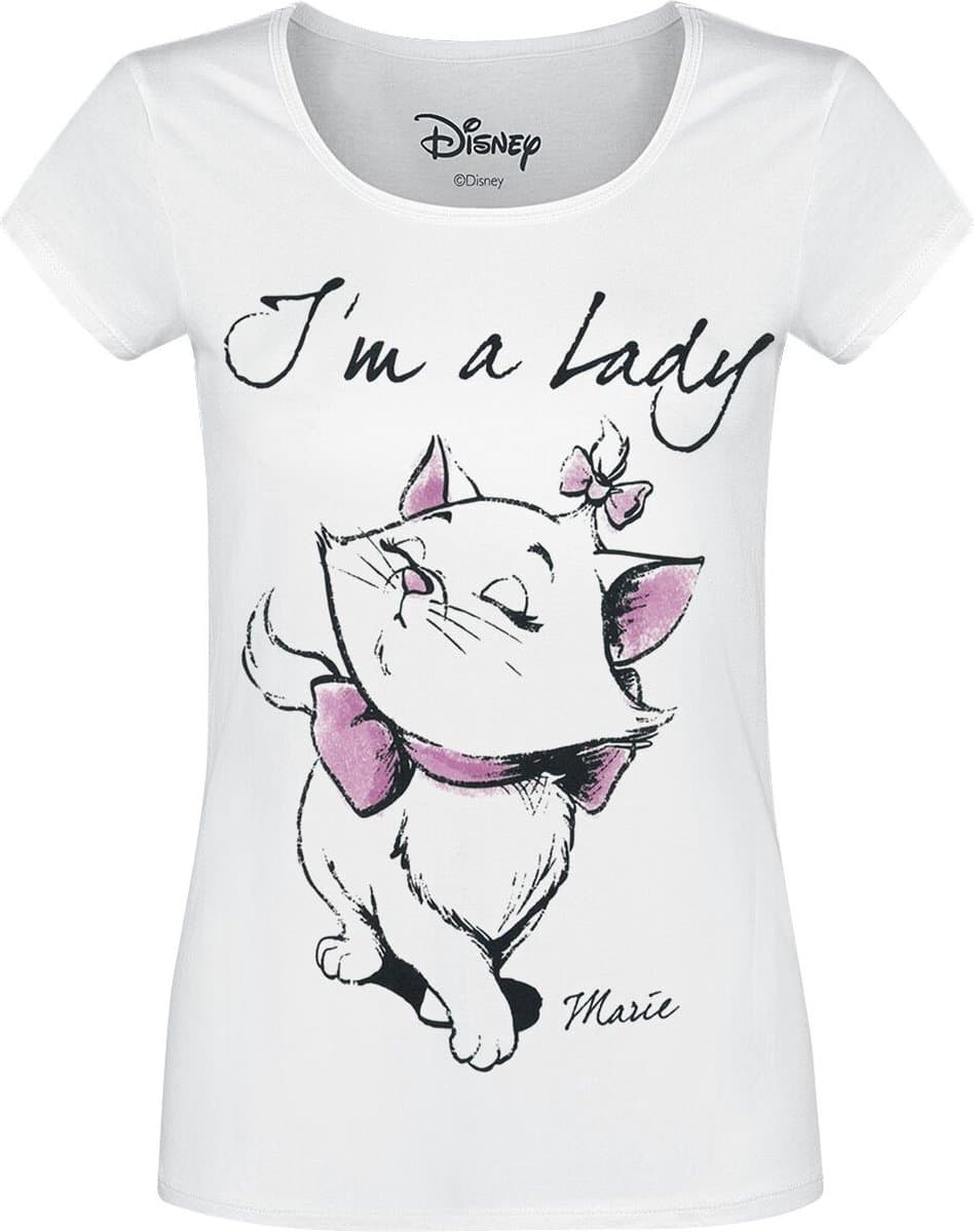 Disney Marie - I'm A Lady Dames T-shirt - wit - M