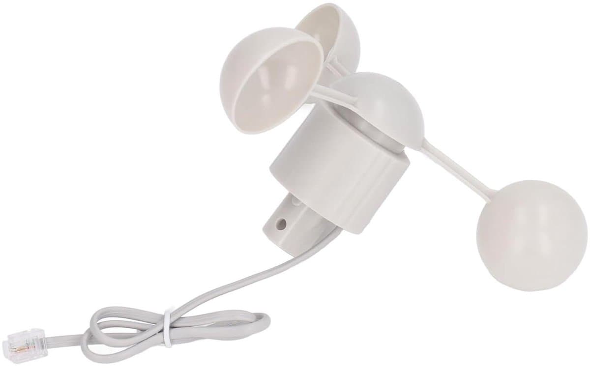 Windmeter 3 Kopjes - Windsnelheid Sensor - Weer Monitoring - Robuust ABS Materiaal - RJ11 Connector - Wit