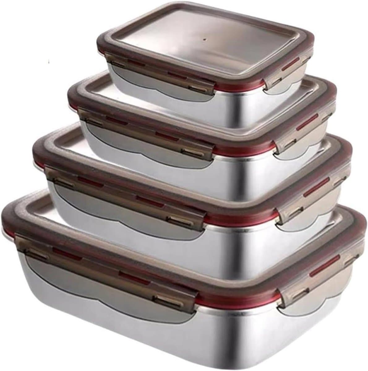 Roestvrij Staal Lunchbox - Bento Doos - Maaltijden Meenemen - Lekvrij Ontwerp - Medium Formaat - Zilverkleurig
