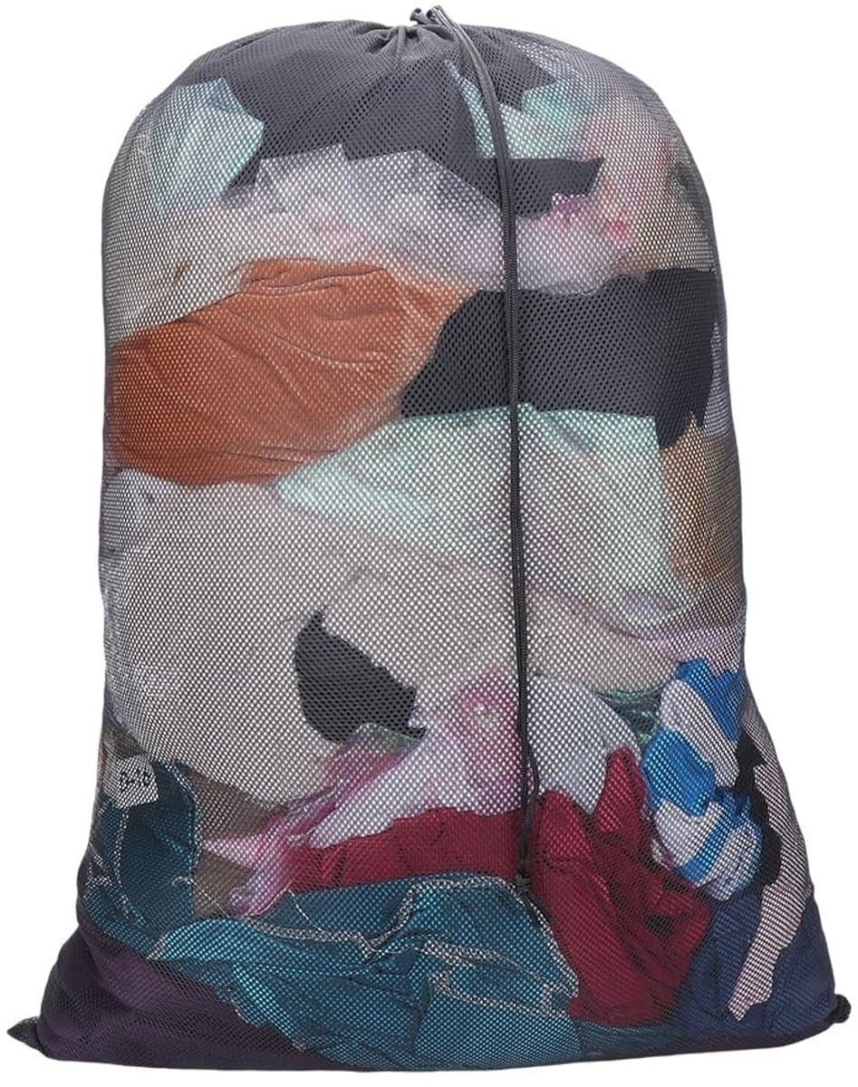 Allecto - Waszakken - Sterke Waszak voor Kleding - 90x60 cm - Zwart - Mesh Waszakken - Ideaal voor Wasgoed - Geschikt voor Kleding - Zwart
