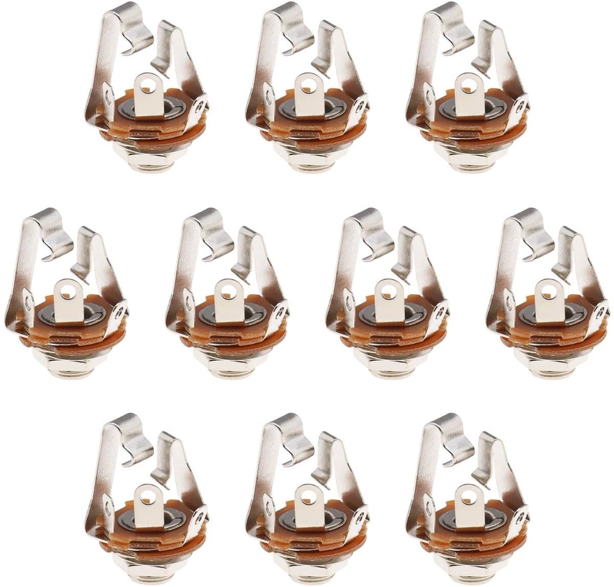 aladdien - Stereo Jack Socket - 10 Stuks - Soldeertype - 6,35 mm - Vrouwelijk - Voor Audio Gitaren en Speakers - Geschikt voor Voetschakelaar
