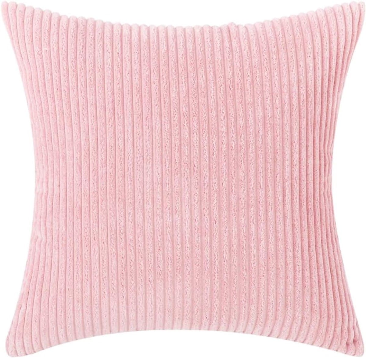 Ribfluwelen Kussenslopen - Decoratieve Hoezen - Woonkamer Aankleden - Verborgen Rits - Set van 2 - Roze