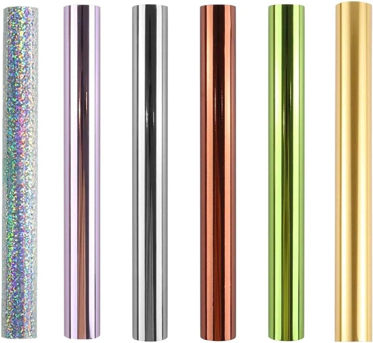 6PACK Toner Foil Rolls voor Hot Foil Stamping en Scrapbooking - Glanzend Papier voor Handgemaakte Kaarten en Creatieve Projecten