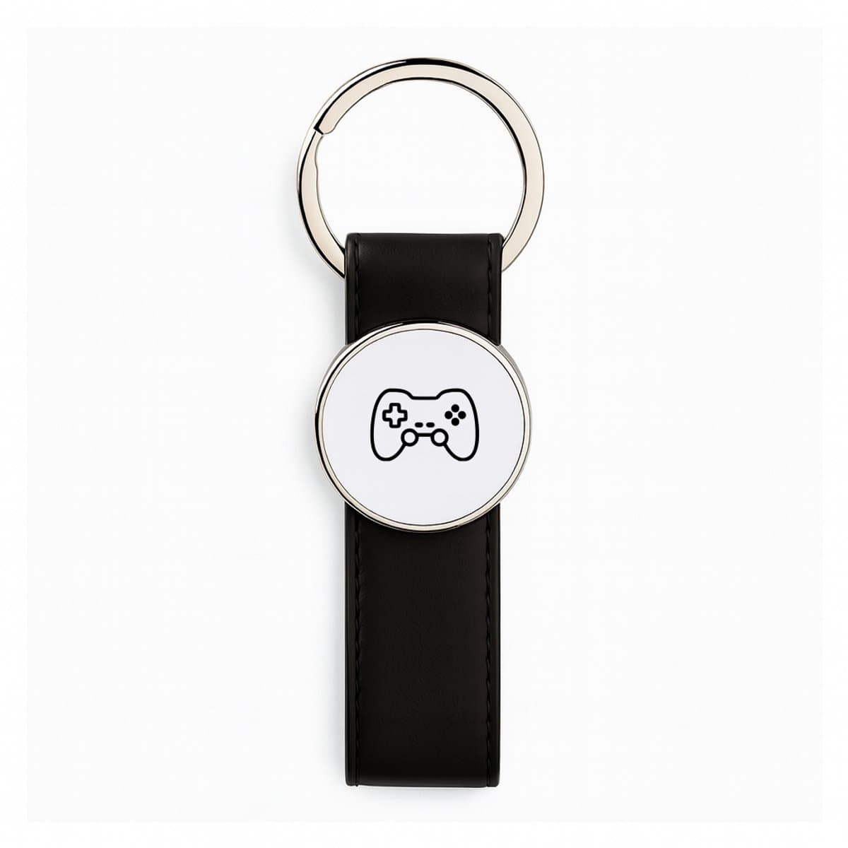 Hacebo® - Controller Zwart lederen sleutelhanger - Gamer - de echte gamers - sleutelhangers - game on - sleutelhanger - 3 x 10.5 CM