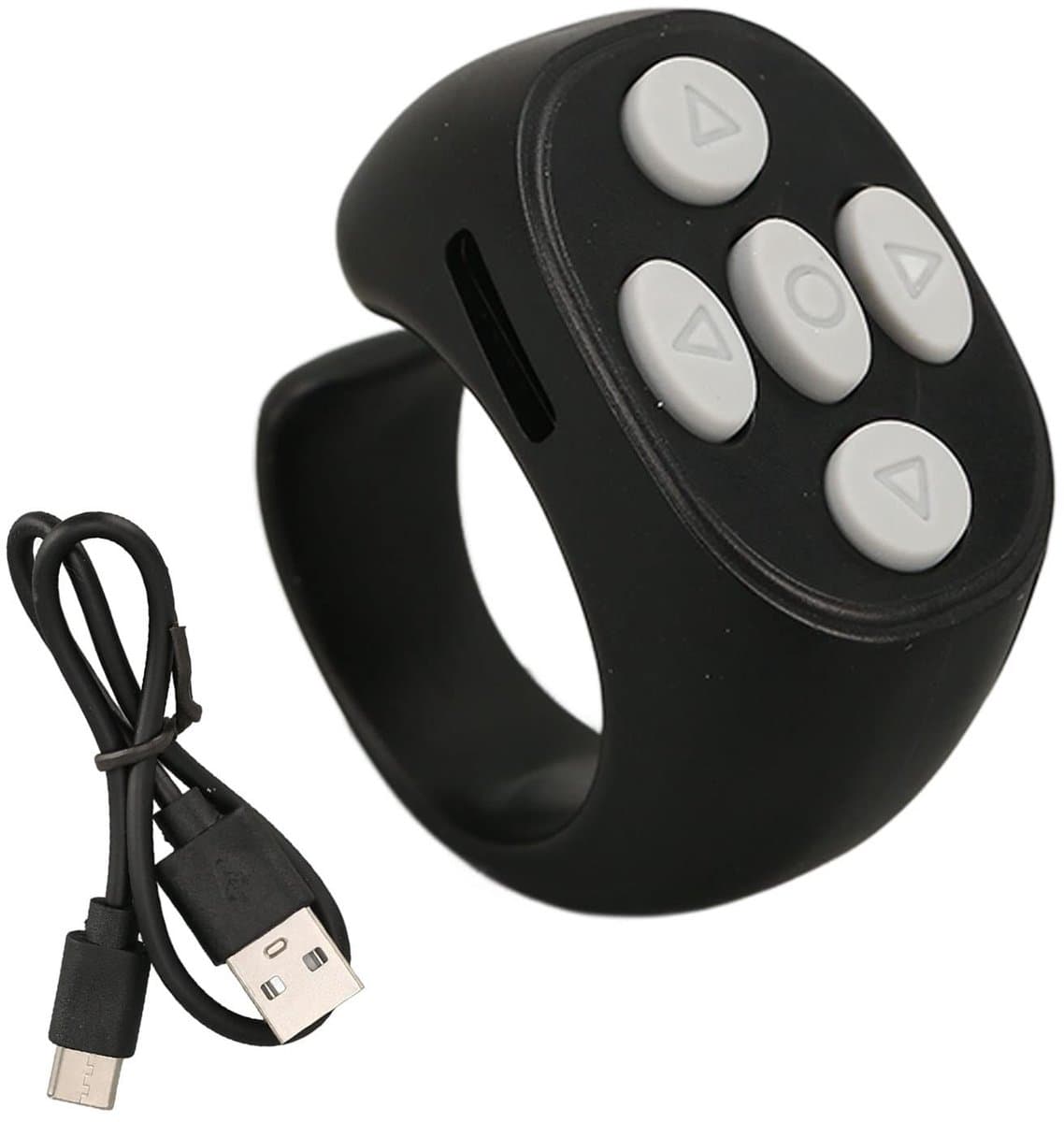 Allecto - Smart Ring Controller - Bluetooth Afstandsbediening - Draadloze Page Turner - Zwart - Handige bediening - Geschikt voor E-bookreader en v...