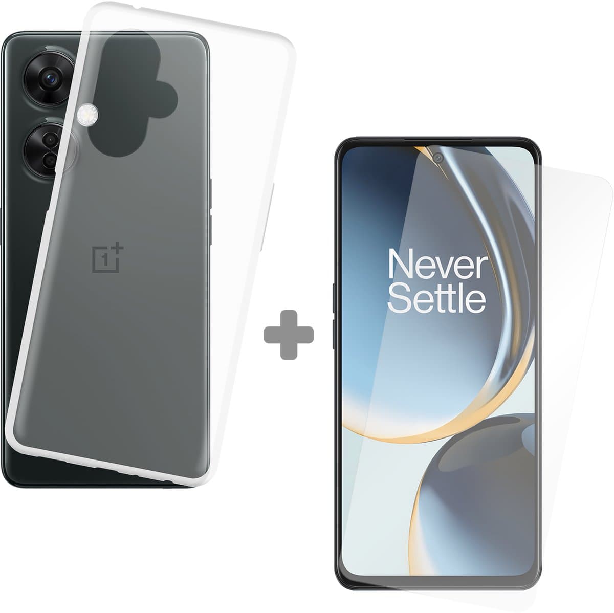 Just in Case soft TPU Hoesje + Tempered Glas Screenprotector geschikt voor OnePlus Nord CE 3 Lite 5G - Transparant