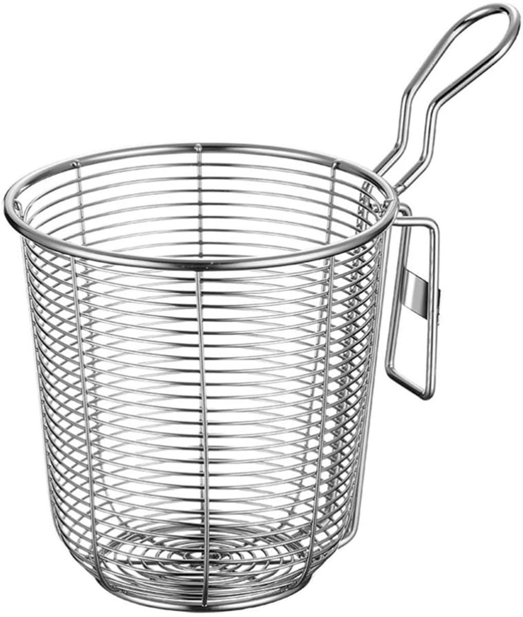 Allecta - Roestvrij stalen pastamachine mesh spinnenzeef voor noedels en ramen, met handvat