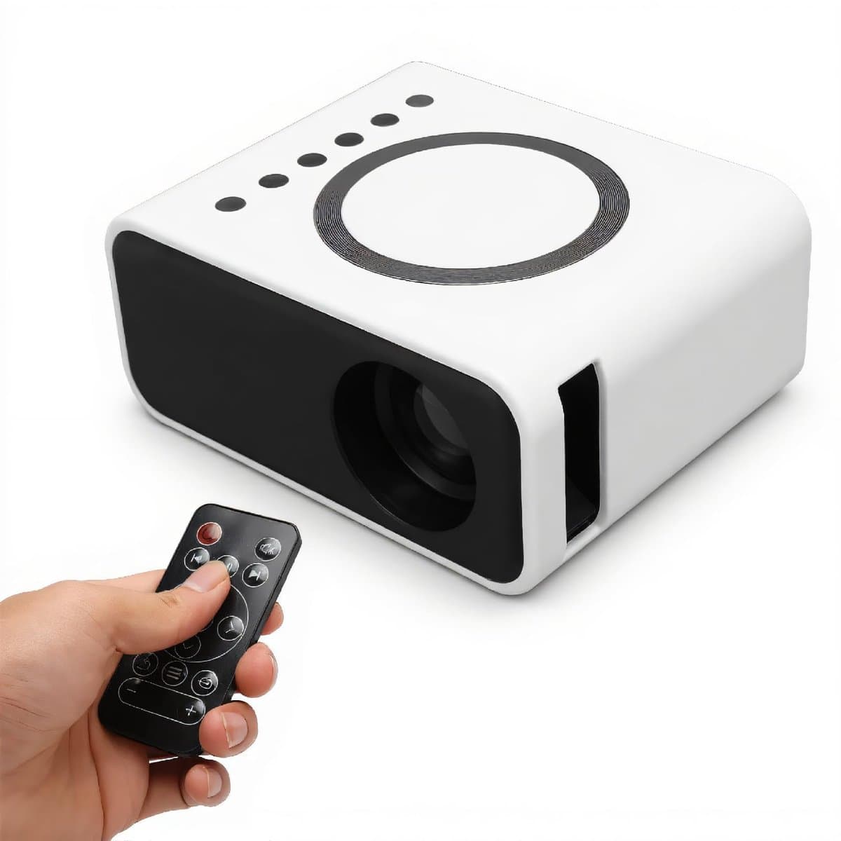 Dailygoody - Full High Definition 1080P - Draagbare projector - Augenschutz - Wit - Voor Android en Laptop - Thuisbioscoop