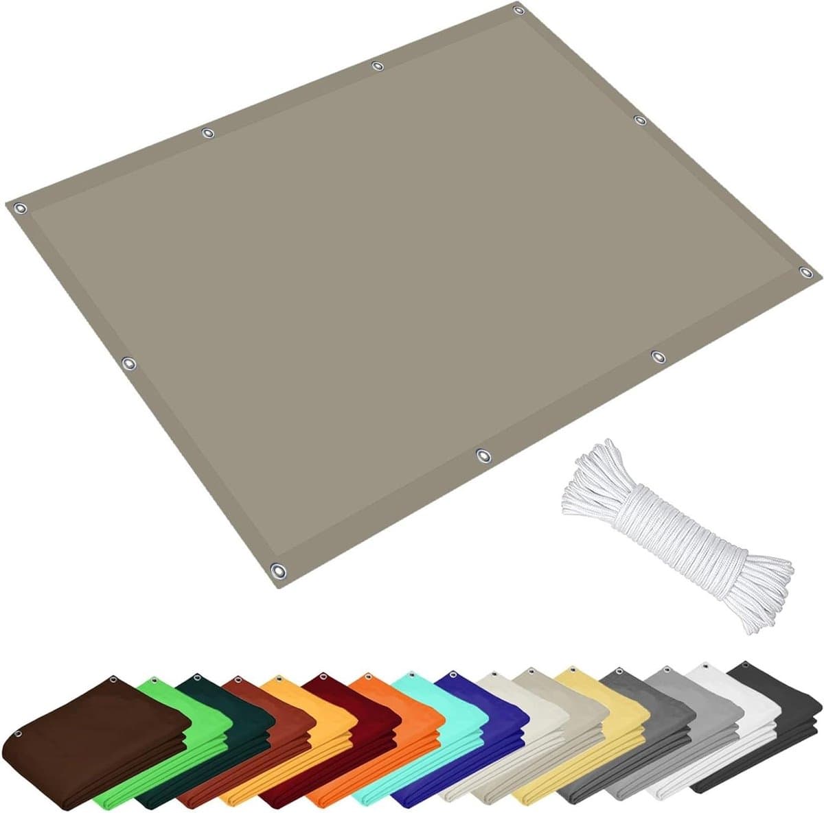 Zonnezeil Waterdicht - Schaduwdoek Tuin - Buiten Ontspannen - 98% UV Bescherming - 1.2x1.4m - Khaki