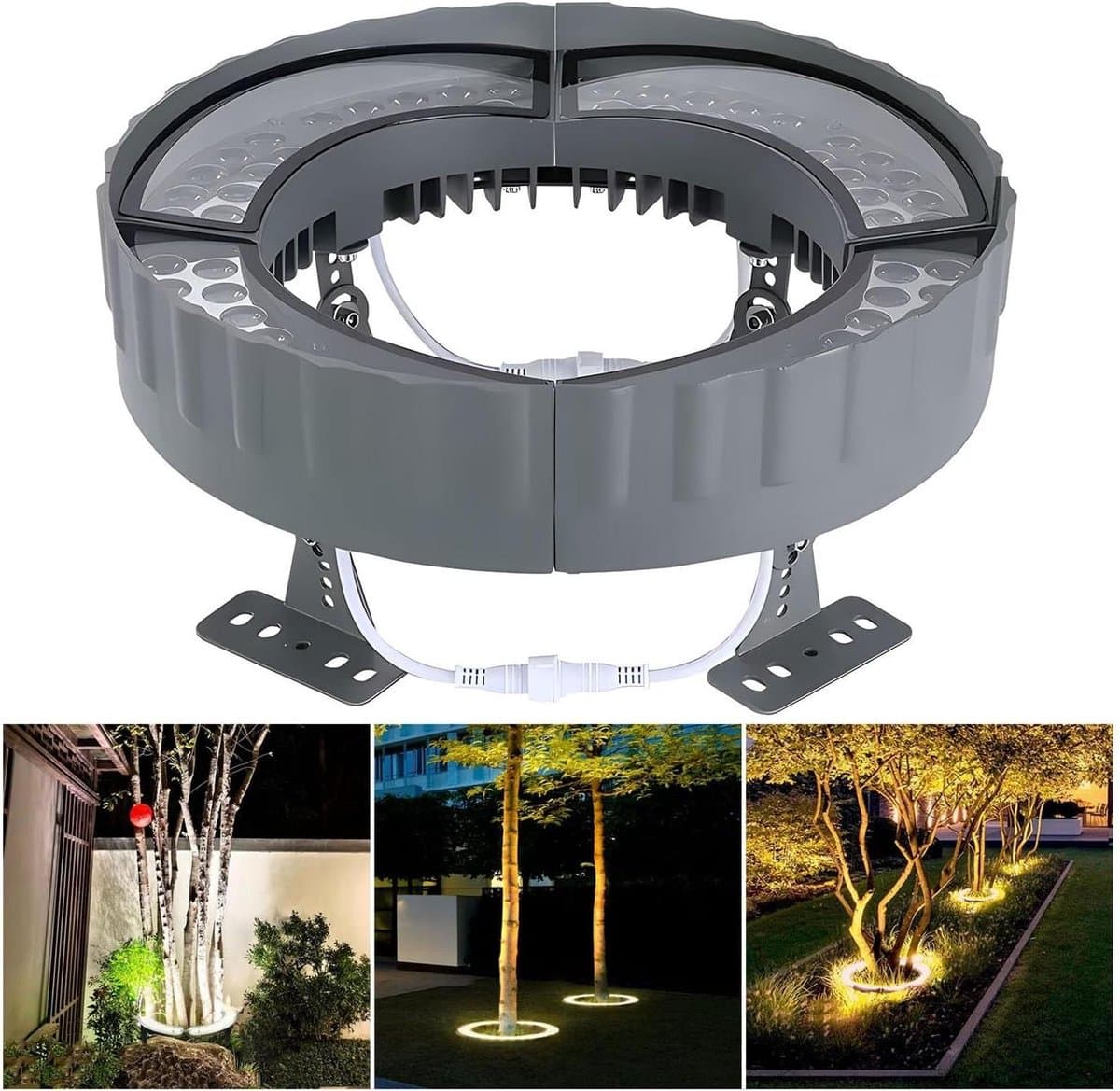 Led Buitenverlichting - Landschap Spots - Tuin Verlichten - 360 Graden Licht - Ring Ontwerp - Geel Licht