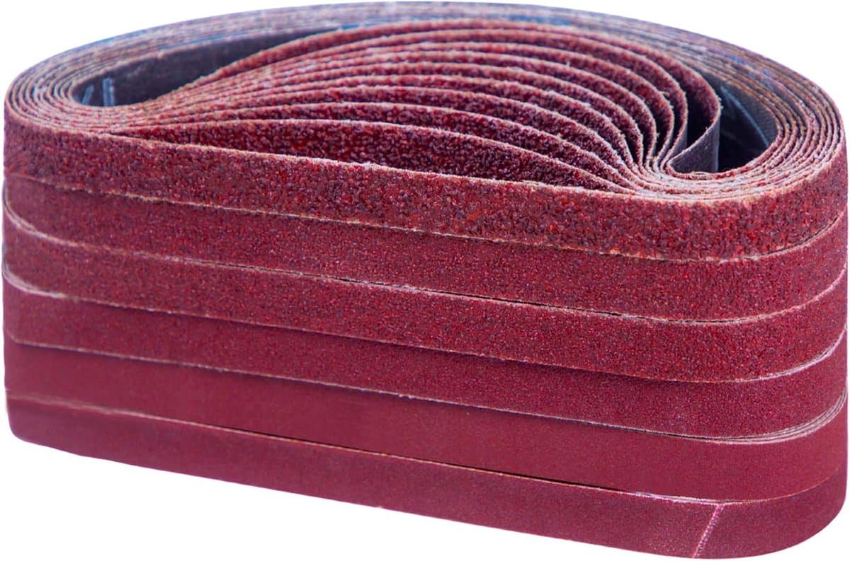 Schuurband 13 x 457 mm - Schuurbandenset (10 schuurbanden - korrelgrootte 40/60/80/120/180/240) - Geschikt voor bandschuurmachine - Geschikt voor Black & Decker elektrische vijlcompatibel (60-delige set).