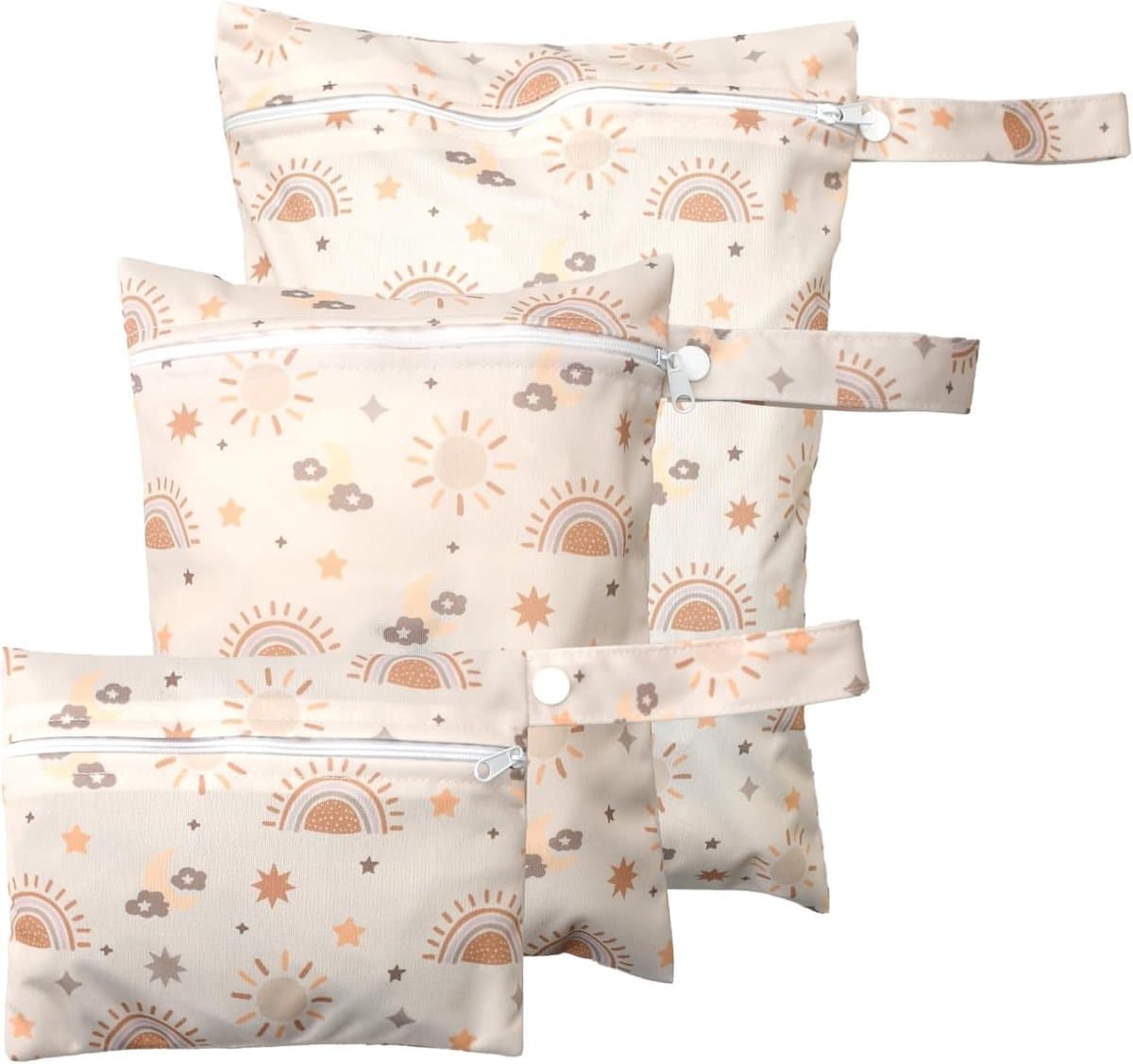 Herbruikbare waterdichte luiertas set van 3, ideaal voor natte en droge spullen, perfect voor baby's en onderweg