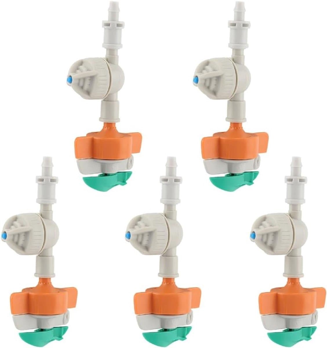 5 Stuks Micro-Drip Systeem Doppen 360° Rotatable, Verstelbare Water Sprinkler voor Tuinirrigatie, Geschikt voor Bloembedden, Moestuinen en Gazons