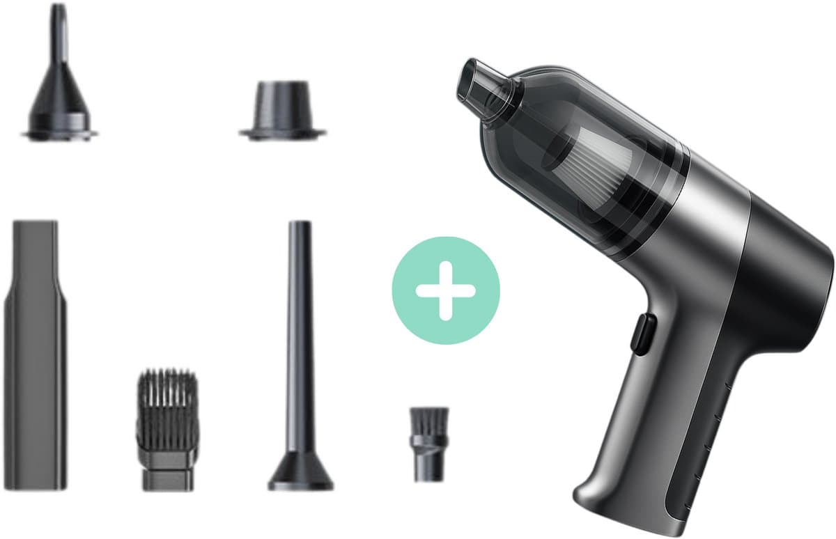 Purgato Autostofzuiger - Draadloos - 12.000 Pa - 2-in-1 Zuigen & Blazen - Type-C - Incl. Accessoires