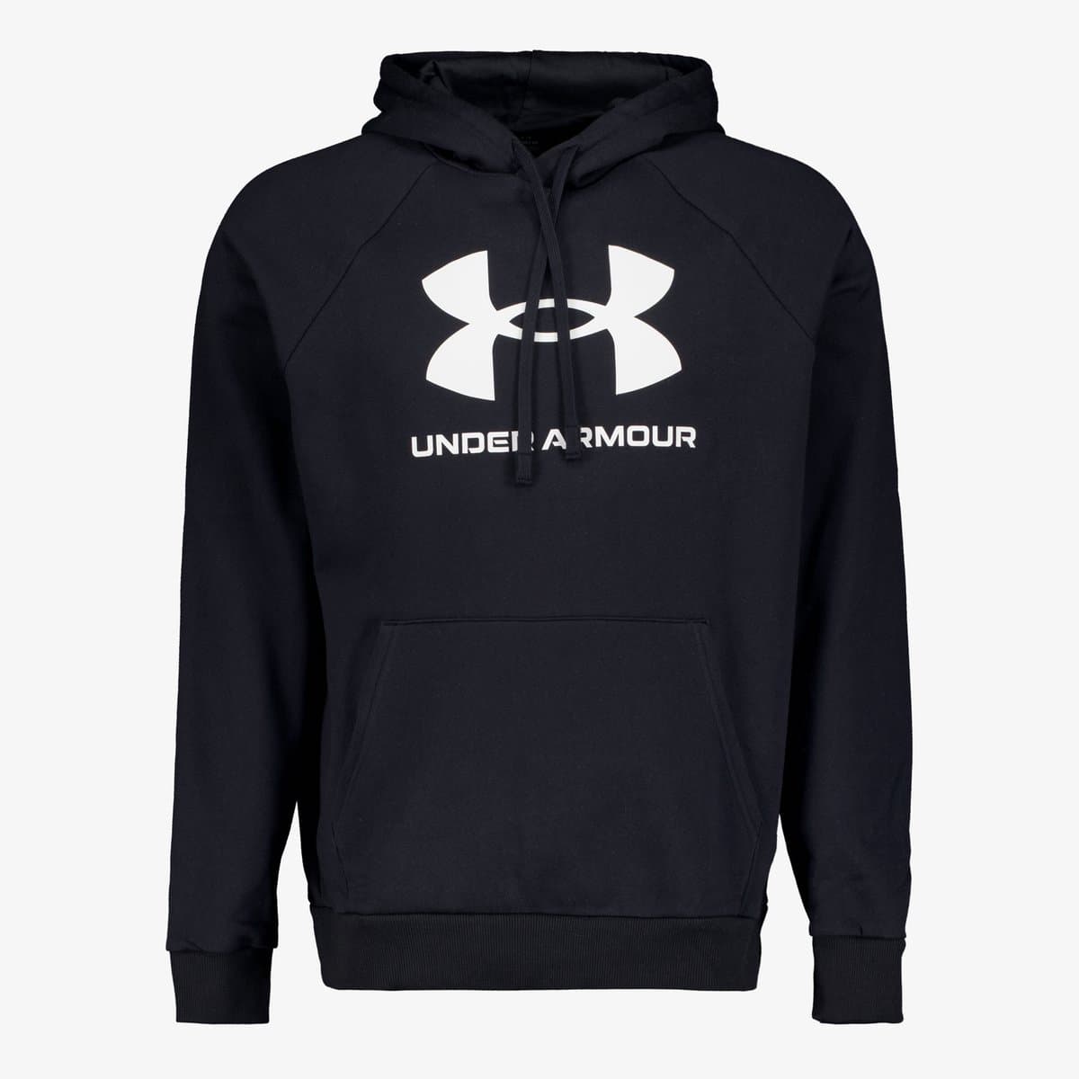 Under Armour UA Rival Fleece Logo HD-BLK Heren Sporttrui - Zwart - Wit