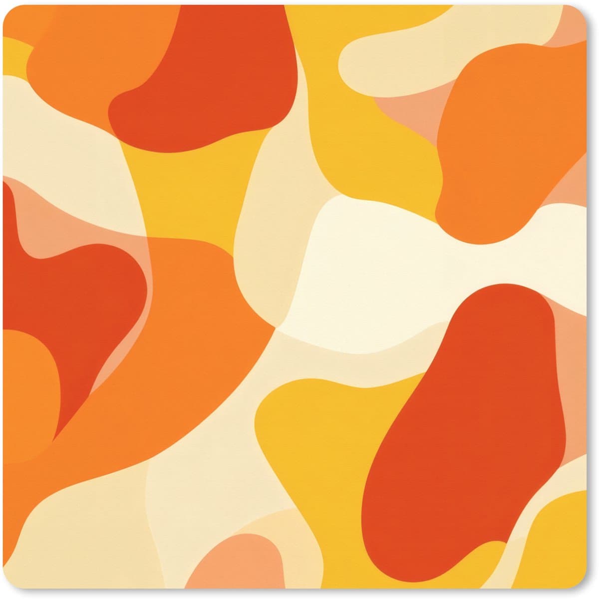 Muismat XXL 40x40 cm - Bureau onderlegger - Bureau mat Abstract - Vormen - Oranje - Bureaumat - Gaming mousepad xl - Bureaulegger groot - Computer deskmat