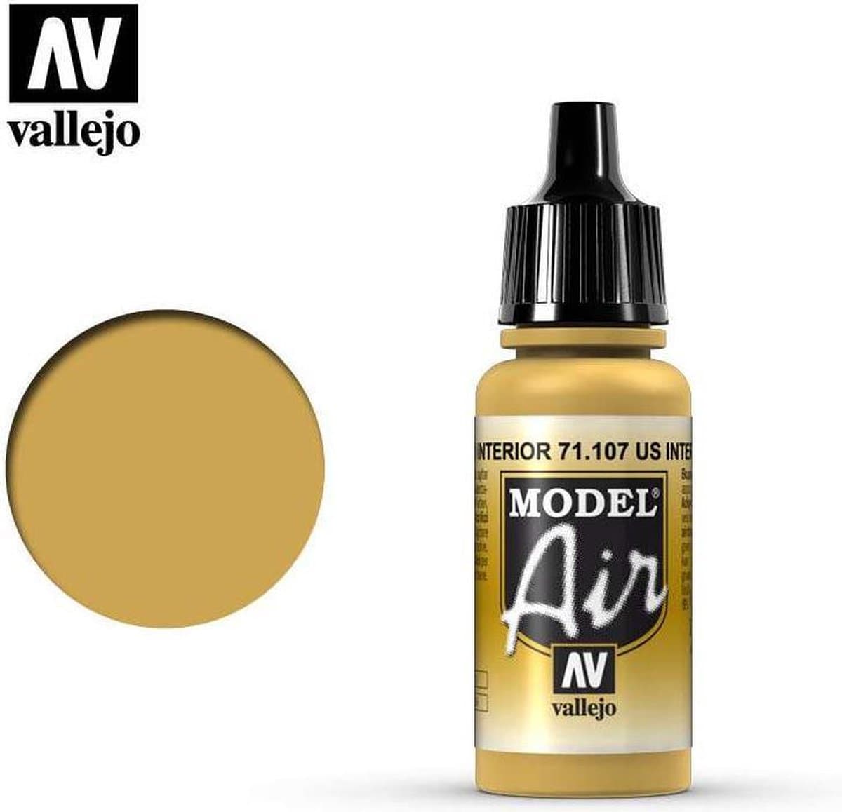 Vallejo Hobbyverf Acrylverf - 71107 Model Air US Interior Yellow - Acryl Verf flesje - 17 ml