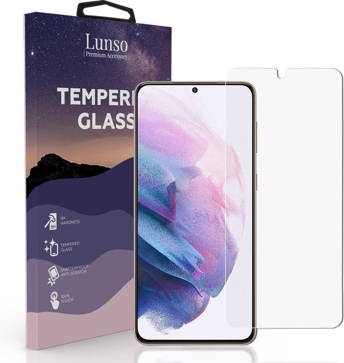 Lunso - Geschikt voor Samsung Galaxy S21 Plus / S21+ - Gehard Beschermglas - Full Cover Screenprotector