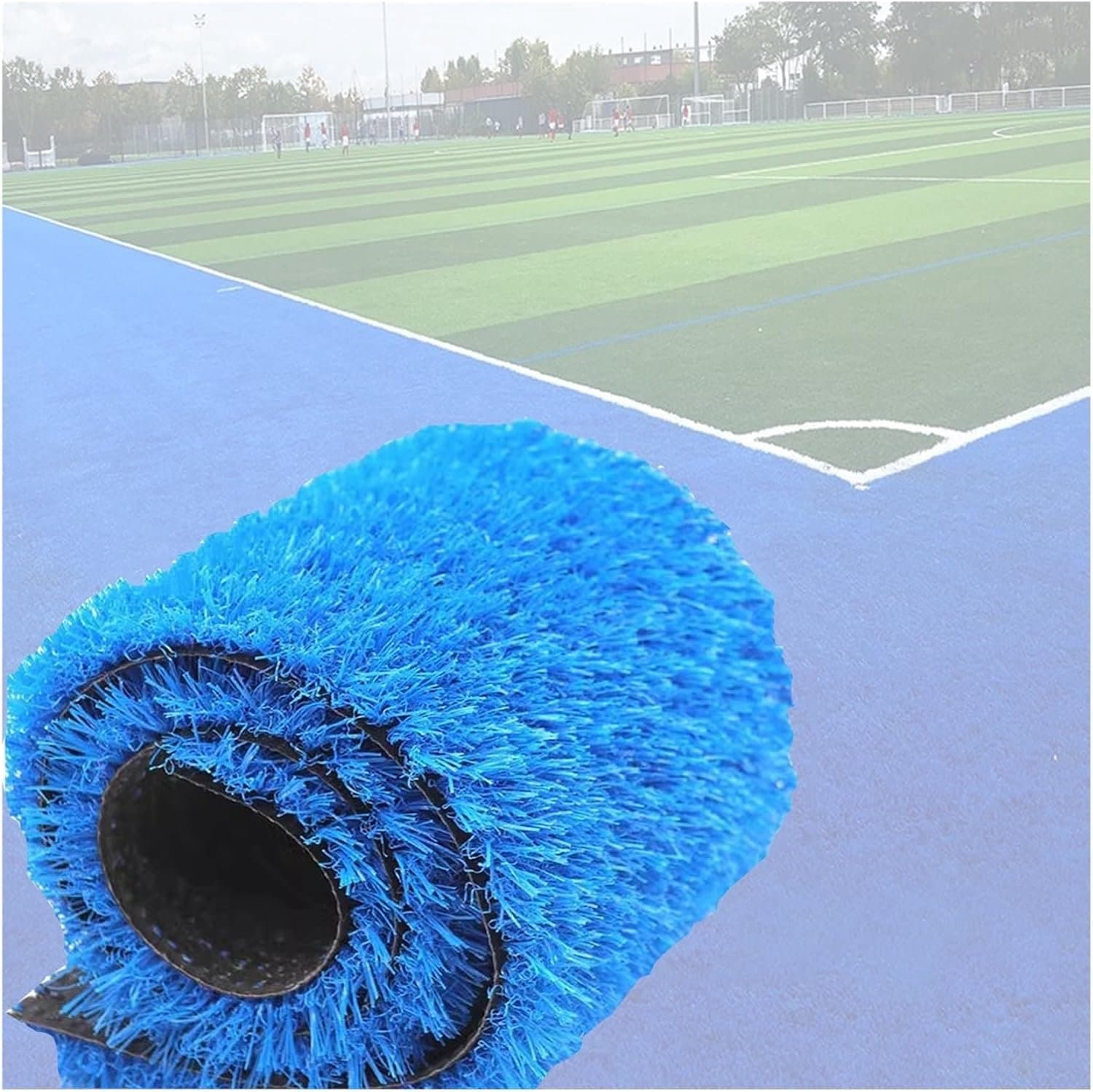 Buitentapijt, realistisch kunstgras, 3 cm poolhoogte huisdieren hondengras, tuinlandschap synthetisch grasmat voor terras balkon (kleur: blauw, maat: 39,3 x 157 (in)