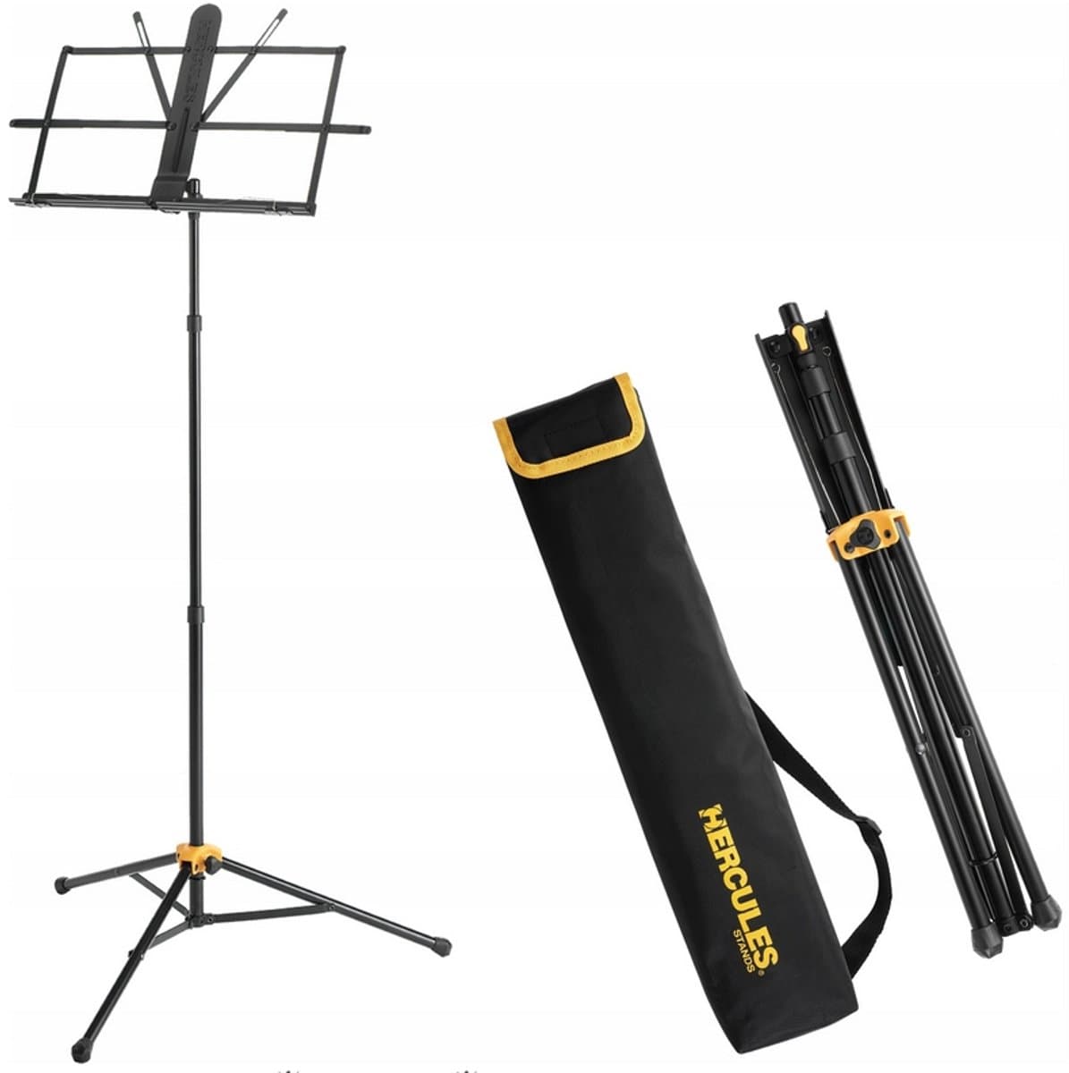 Hercules Stands HCBS-118B muziekstandaard Quik-N-Ez zwart, eenhandbediening - Muziekstandaard