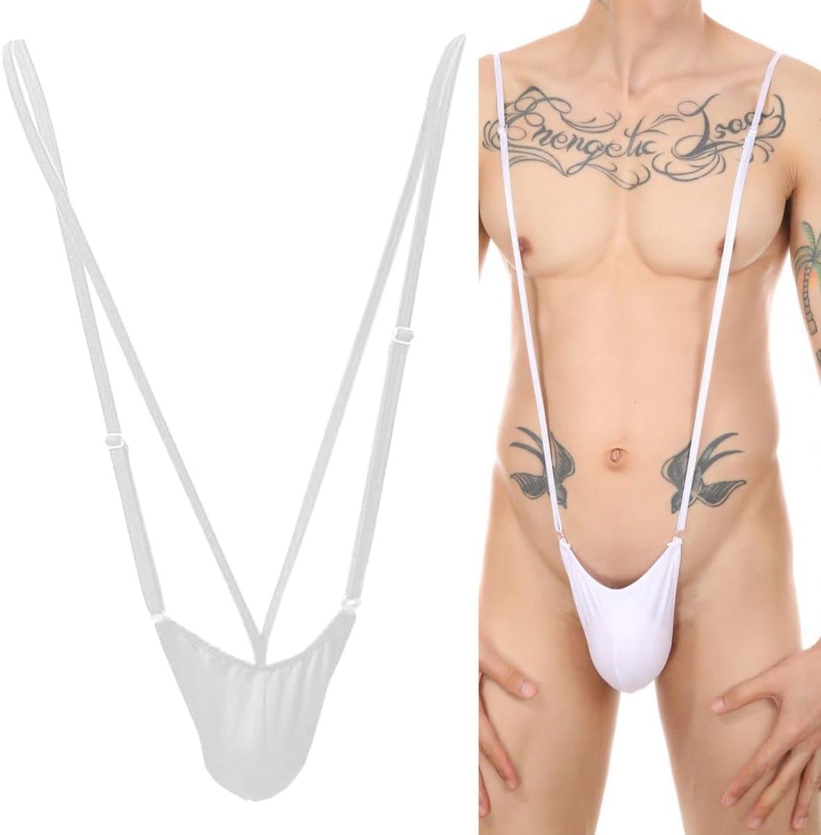 Heren, sexy, V-hals, badpak, party, bikini, string voor heren, beachkini, strand, Kerstmis, Halloween
