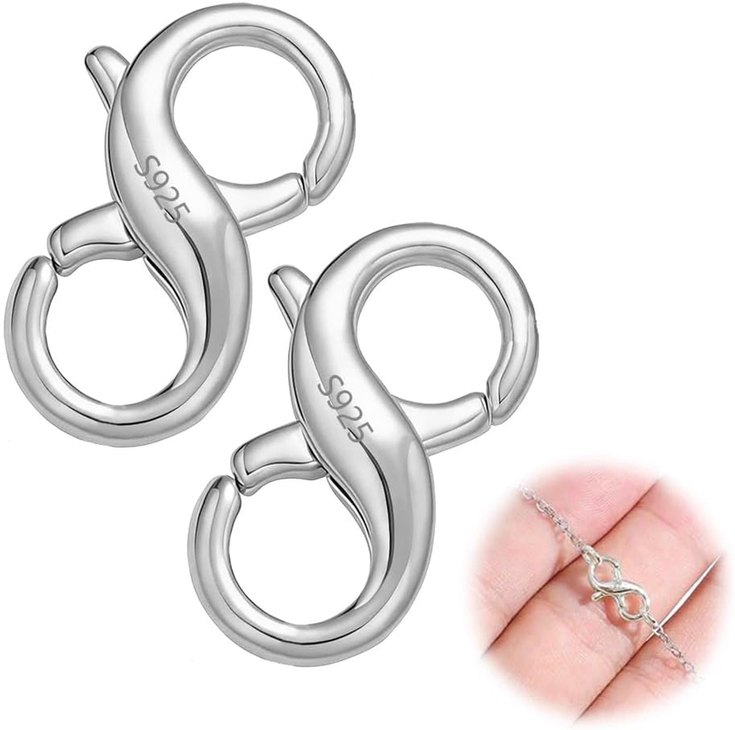 Sluitingen voor sieraden 925 sterling zilver - kreeft klauw - 2 stuks voor armbanden en halskettingen - ShopVlot