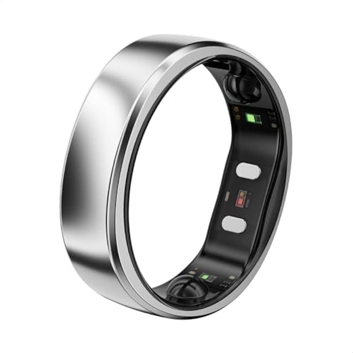 Ultradunne slimme ring met AI, 10 dagen batterijduur, gezondheids- en fitness tracker voor dames, IP68 waterdicht, compatibel met Android en iOS, maat 7