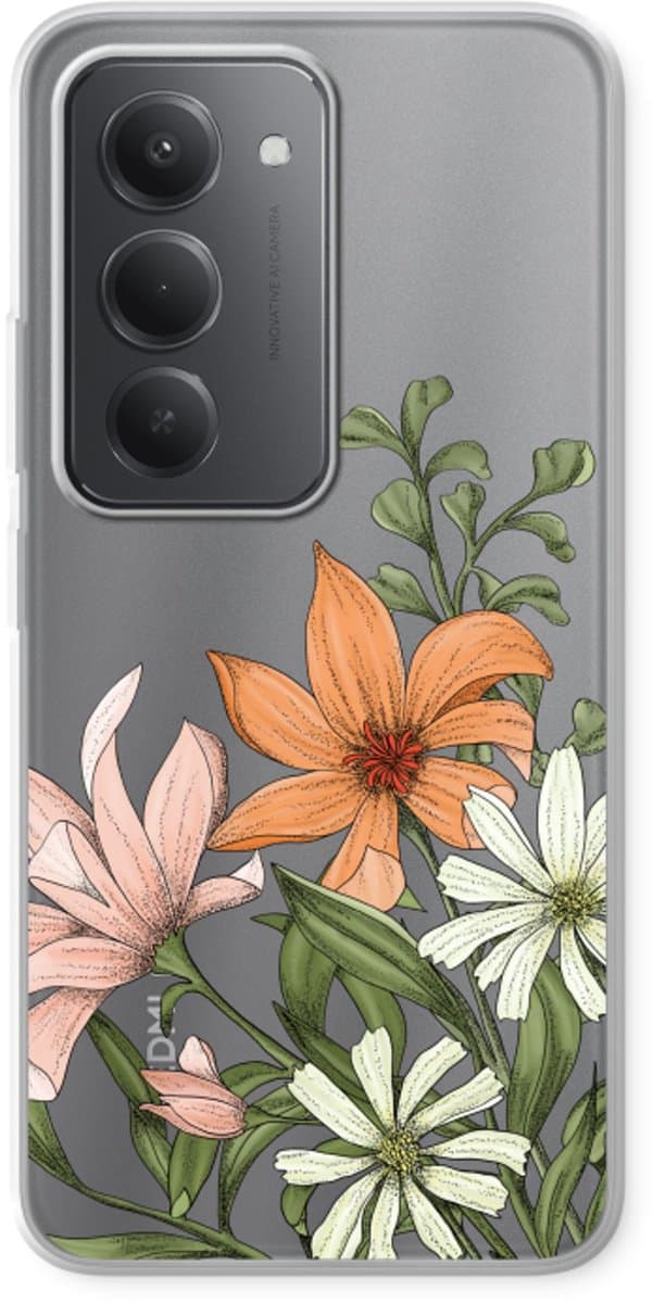 Case Company® - Hoesje geschikt voor Xiaomi Redmi 15 hoesje - Floral bouquet - Soft Cover Telefoonhoesje - Bescherming aan alle Kanten en Schermrand