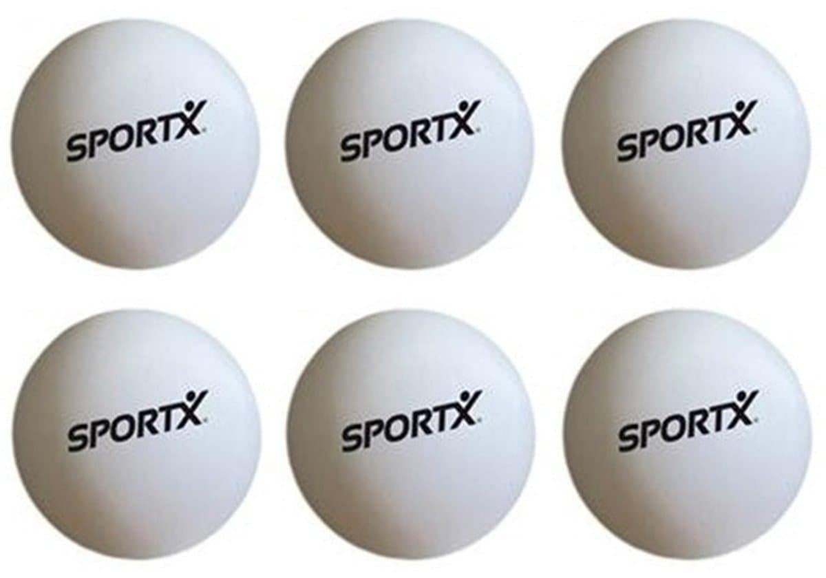 SportX Tafeltennis ballen - 6x st - 40 mm - ping pong balletjes - pingpongballen - speelgoed