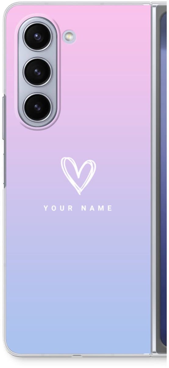 Gepersonaliseerd - Case Company® - Hoesje geschikt voor Samsung Galaxy Z Fold5 hoesje - Klein hartje - Soft Cover Telefoonhoesje - Bescherming aan alle Kanten en Schermrand