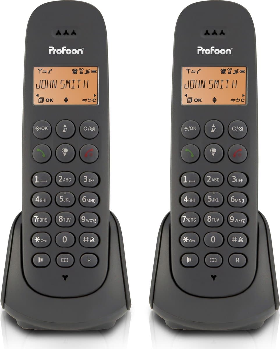 Profoon PDX620 - DECT telefoon met 2 handsets - Zwart